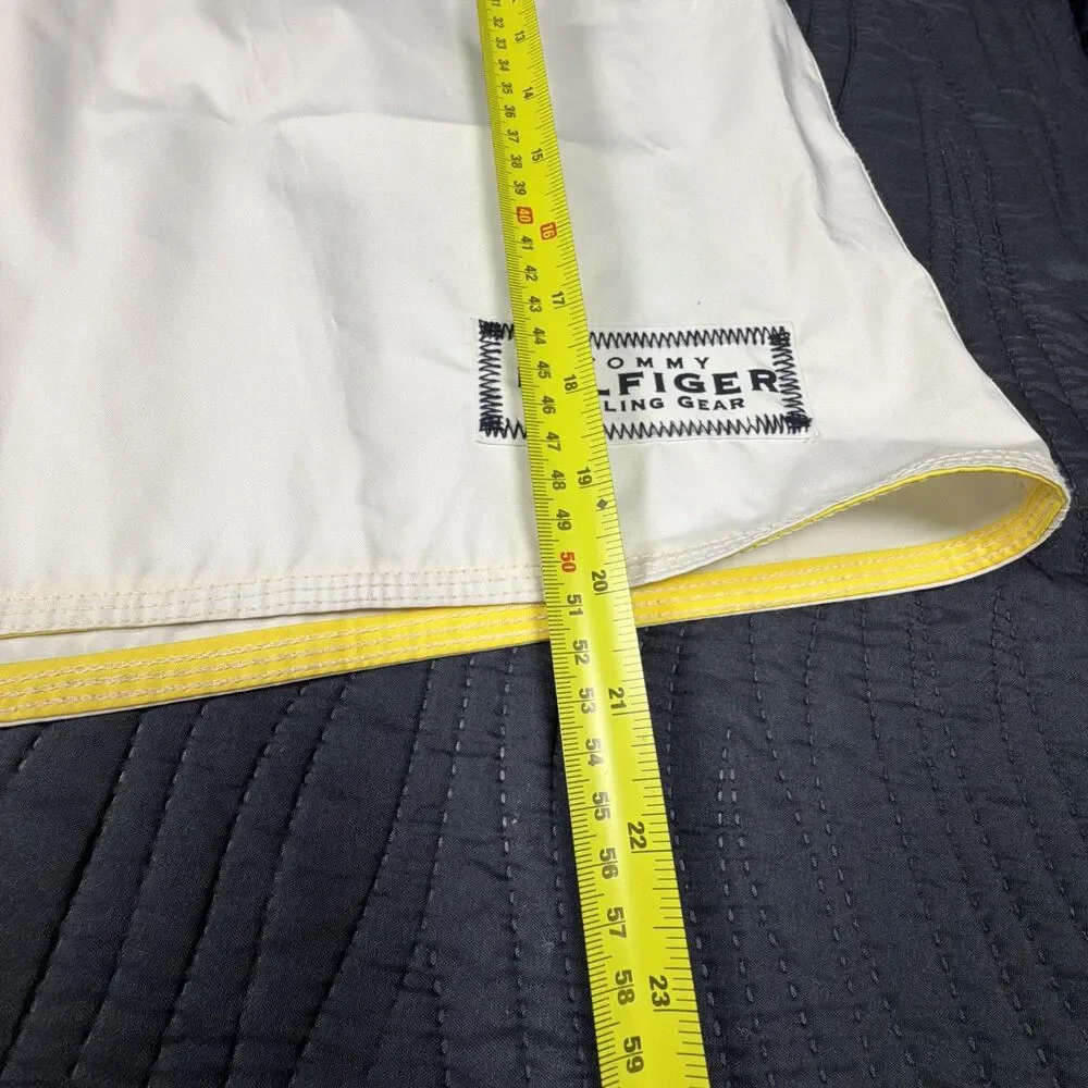 Tommy Hilfiger Sailing Gear USA Board Shorts Men's Large Blue White Yellow Swim